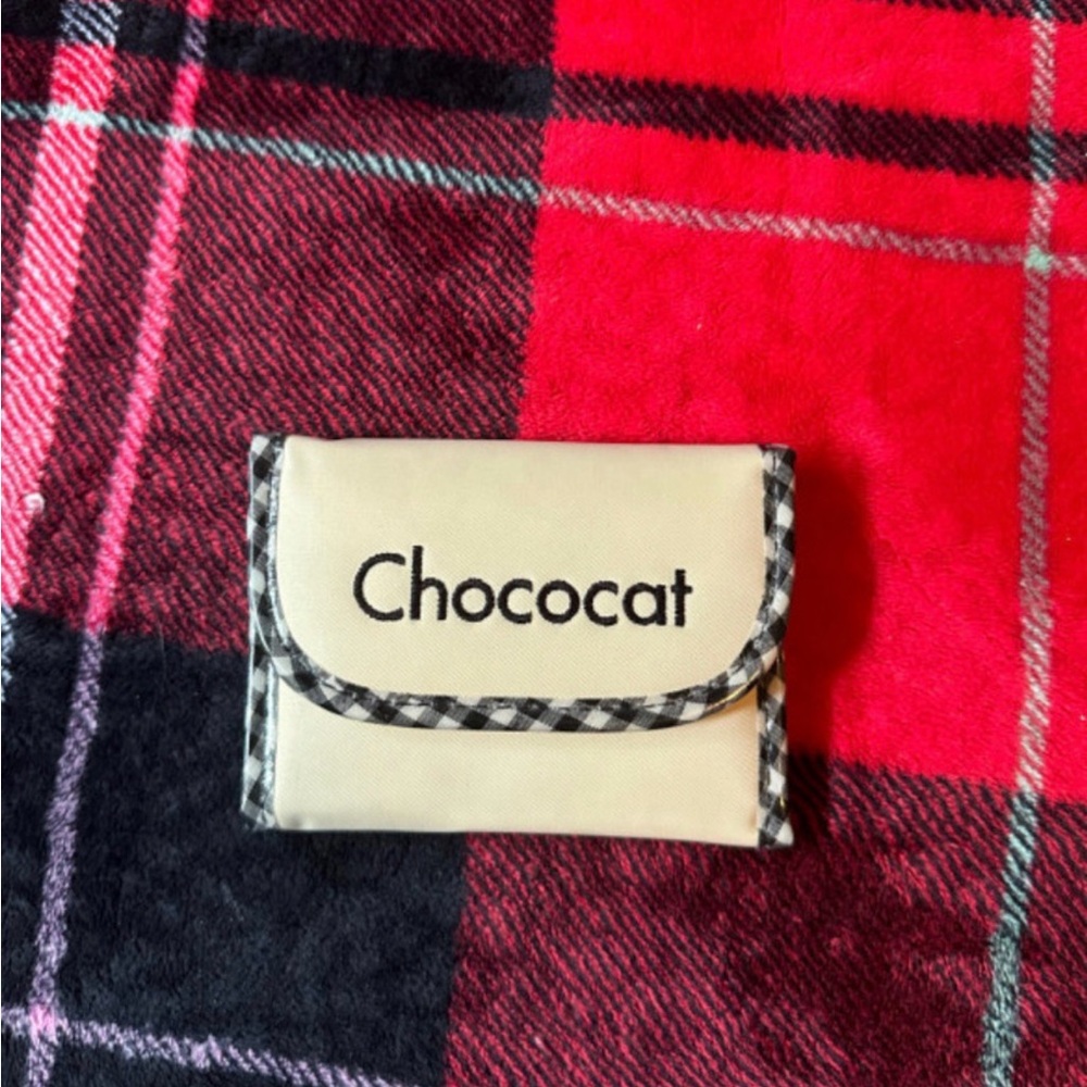 Sanrio Vintage Cream and Black plaid 1999 Chococat card holder
